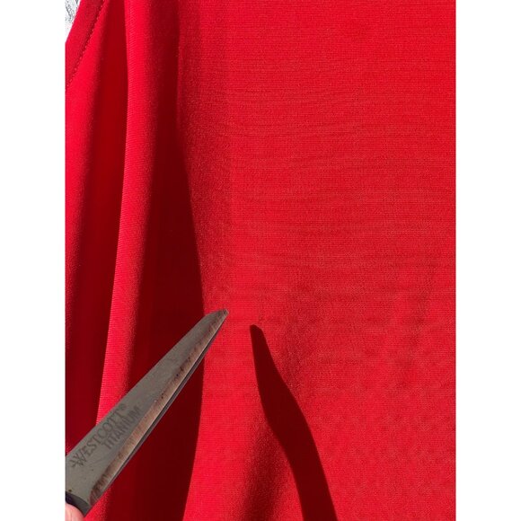 Anne Klein Red Sleeveless V-Neck Womens Top With Draped Collar Sz OX Flaws - Picture 4 of 10